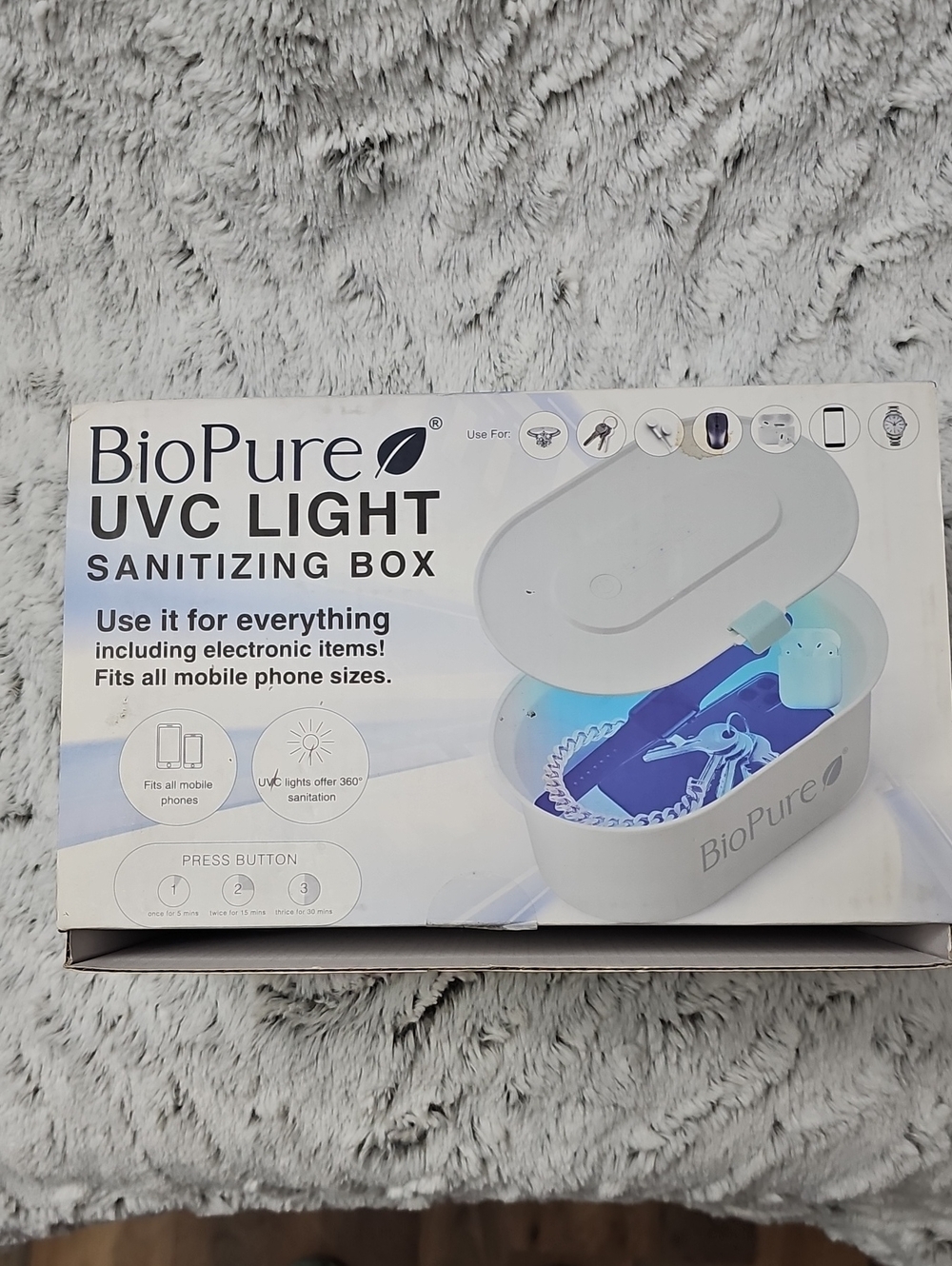 UVC Light Sanitizing Box in White - Phone & Accessory Cleaner